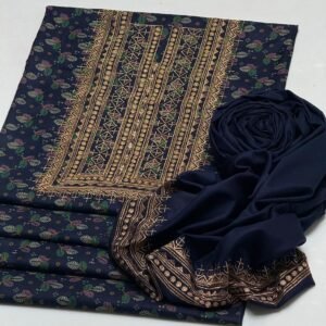 Dhanak Print Emb 2 piece Suite